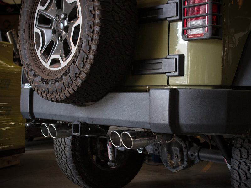 aFe Rebel Series 2.5in 409 SS Axle-Back Exhaust Polished 07-18 Jeep Wrangler (JK) V6-3.6L/3.8L aFe Axle Back  AXOPROS