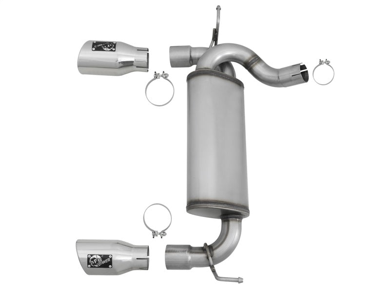 aFe Rebel Series 2.5in 409 SS Axle-Back Exhaust w/Polished Tips 07+ Jeep Wrangler (JK) V6 3.6L/3.8L aFe Axle Back  AXOPROS