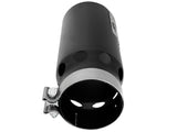 aFe SATURN 4S 4in SS Intercooled Exhaust Tip - Black 4in In x 5in Out x 12in L Bolt-On aFe Tips  AXOPROS
