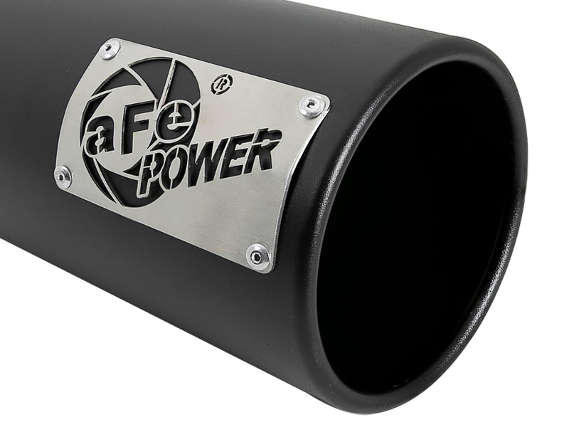 aFe SATURN 4S 4in SS Intercooled Exhaust Tip - Black 4in In x 5in Out x 12in L Bolt-On aFe Tips  AXOPROS