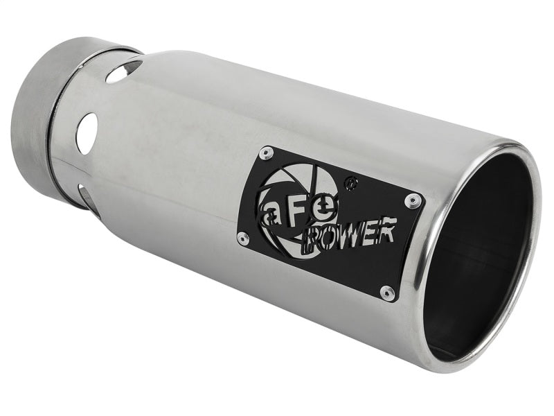 aFe SATURN 4S 4in SS Intercooled Exhaust Tip - Polished 4in In x 5in Out x 12in L Bolt-On aFe Tips  AXOPROS