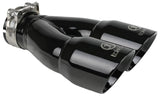 aFe Takeda 2.5in 304 Stainless Steel Clamp-on Exhaust Tip 2.5in Inlet 3in Dual Outlet - Black aFe Tips  AXOPROS