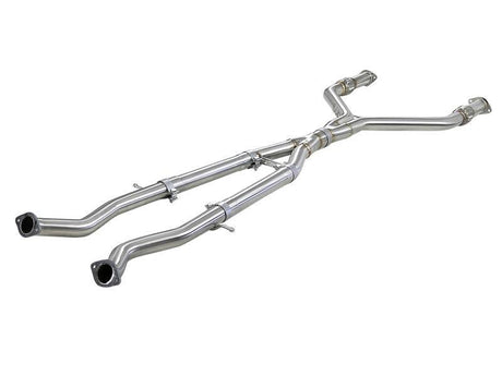 aFe Takeda 2.5in to 3in 304 SS Y-Pipe Exhaust System 16-18 Infiniti Q50/Q60 V6-3.0L (tt) aFe X Pipes  AXOPROS