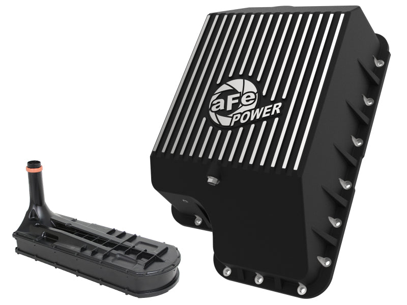 afe Transmission Pan (Black); Ford Diesel Trucks 03-10 V8-6.0/6.4L (td) aFe Diff Covers  AXOPROS