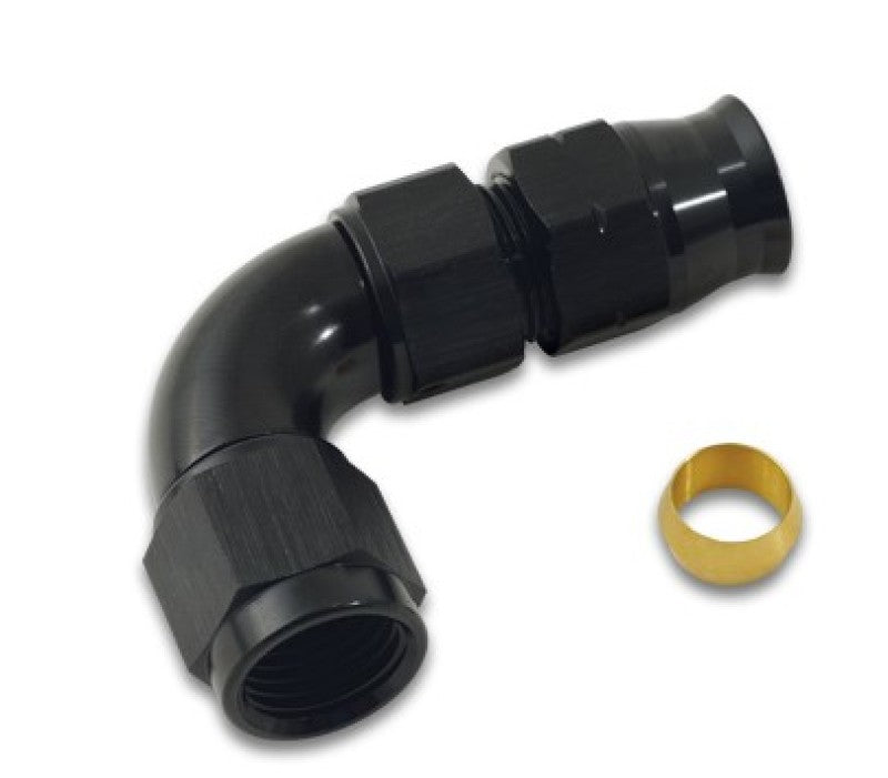Vibrant 90 Degree 3/8in Tube to Male -6AN Flare Adapter w/ Olive Inserts Vibrant Fittings  AXOPROS