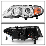 Spyder BMW E46 3-Series 02-05 4DR Projector Headlights 1PC LED Halo Chrm PRO-YD-BMWE4602-4D-AM-C SPYDER Headlights  AXOPROS