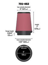 Airaid Universal Air Filter - Cone 6 x 7-1/4 x 5 x 7 Airaid Air Intake Components  AXOPROS