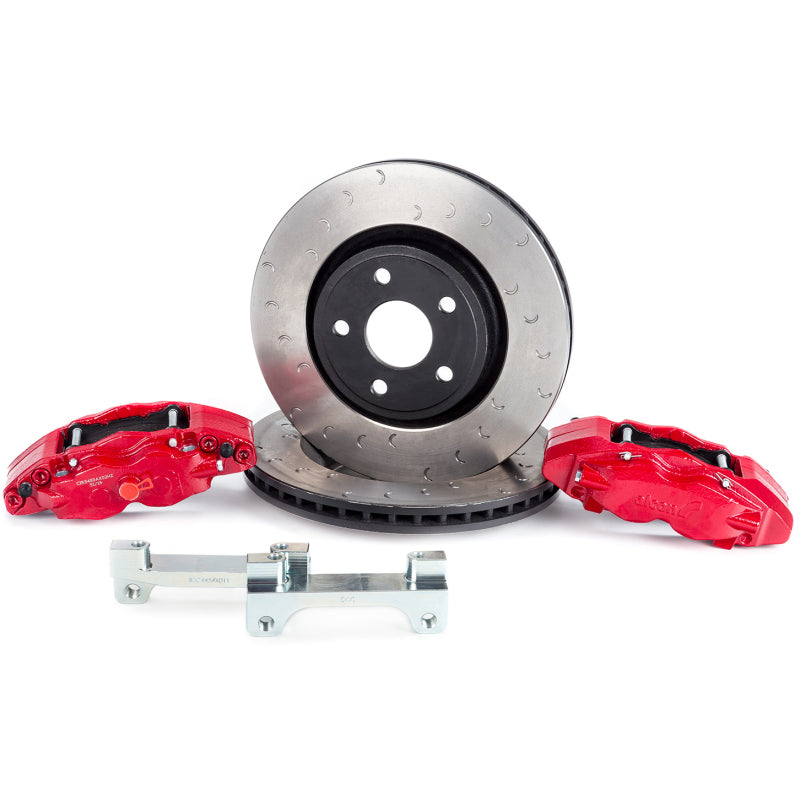 Alcon 2007+ Jeep JK 350x32mm Rotors 4-Piston Red Calipers Front Brake Upgrade Kit Alcon Big Brake Kits  AXOPROS