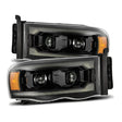 AlphaRex 02-05 Dodge Ram 1500 LUXX LED Proj Headlights Alpha Black w/Activ Light/Seq Signal AlphaRex Headlights  AXOPROS