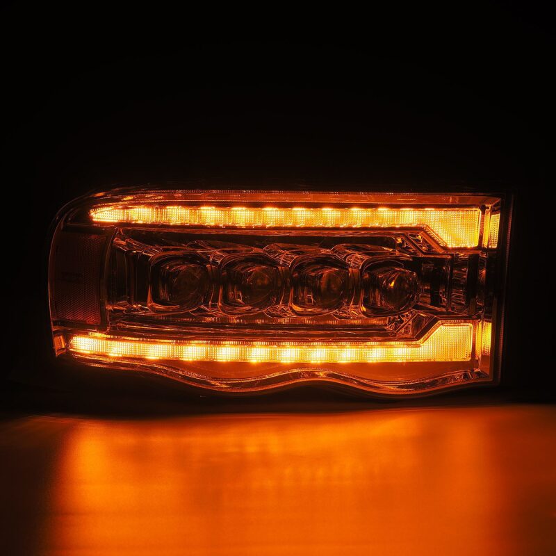 AlphaRex 02-05 Dodge Ram 1500 NOVA LED Proj Headlights Plank Style Chrome w/Activ Light/Seq Signal AlphaRex Headlights  AXOPROS