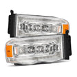 AlphaRex 02-05 Dodge Ram 1500 NOVA LED Proj Headlights Plank Style Chrome w/Activ Light/Seq Signal AlphaRex Headlights  AXOPROS