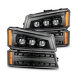 AlphaRex 03-06 Chevy Silverado 1500/2500HD/3500HD/Avalanche Alpha-Black NOVA LED Proj Headlights AlphaRex Headlights  AXOPROS
