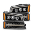 AlphaRex 03-06 Chevy Silverado 1500/2500HD/3500HD/Avalanche Black NOVA LED Proj Headlights AlphaRex Headlights  AXOPROS