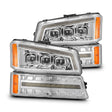 AlphaRex 03-06 Chevy Silverado 1500/2500HD/3500HD/Avalanche Chrome NOVA LED Proj Headlights AlphaRex Headlights  AXOPROS