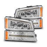 AlphaRex 03-06 Chevy Silverado 1500/2500HD/3500HD/Avalanche Chrome NOVA LED Proj Headlights AlphaRex Headlights  AXOPROS