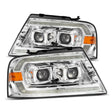 AlphaRex 04-08 Ford F150 PRO-Series Projector Headlights Black w/ Sequential Signal and DRL AlphaRex Headlights  AXOPROS