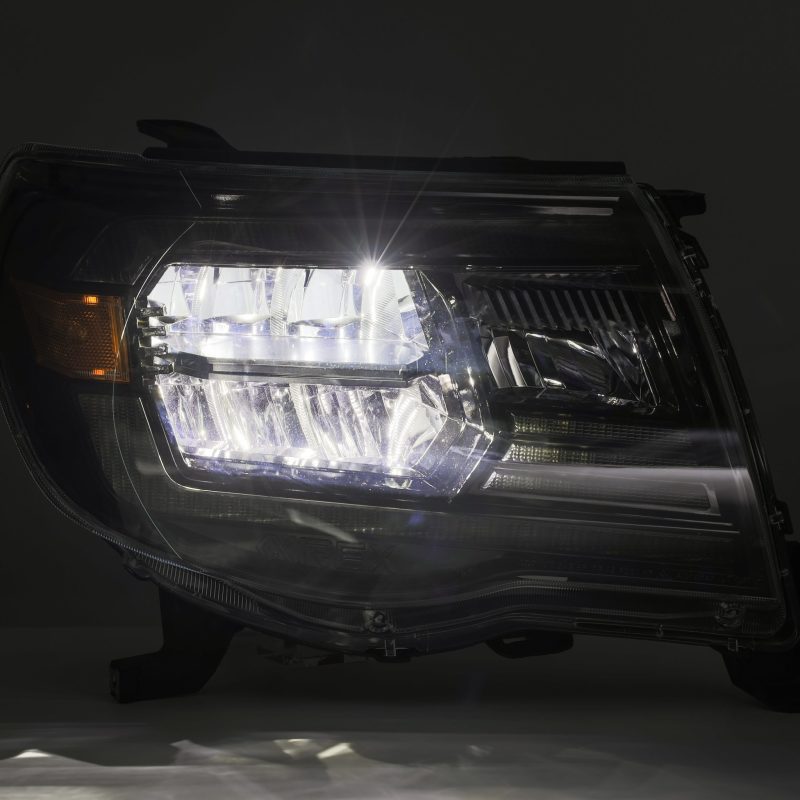 AlphaRex 05-11 Toyota Tacoma LUXX Crystal Headlights Plank Style Alpha Black w/Activation Light/DRL AlphaRex Headlights  AXOPROS