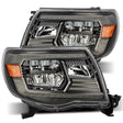 AlphaRex 05-11 Toyota Tacoma LUXX Crystal Headlights Plank Style Alpha Black w/Activation Light/DRL AlphaRex Headlights  AXOPROS