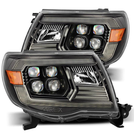 AlphaRex 05-11 Toyota Tacoma NOVA LED Projector Headlights Plank Style Black w/Activation Light/DRL AlphaRex Headlights  AXOPROS