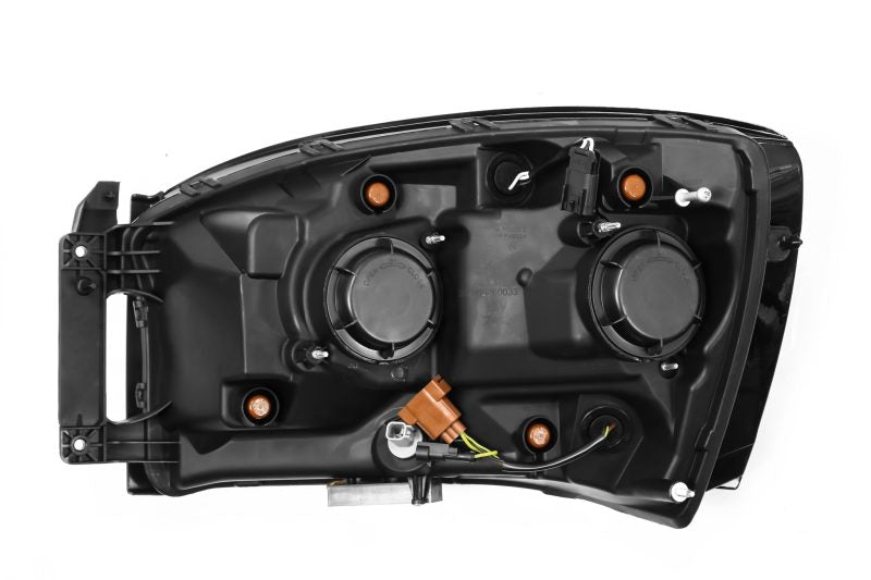 AlphaRex 06-08 Dodge Ram 1500HD PRO-Series Proj Headlights Plank Style Alpha Black w/Seq Signal/DRL AlphaRex Headlights  AXOPROS