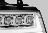 AlphaRex 07-13 Chevy Avalanche NOVA LED Proj Headlights Plank Style Design Chrome w/Activ Light/DRL AlphaRex Headlights  AXOPROS
