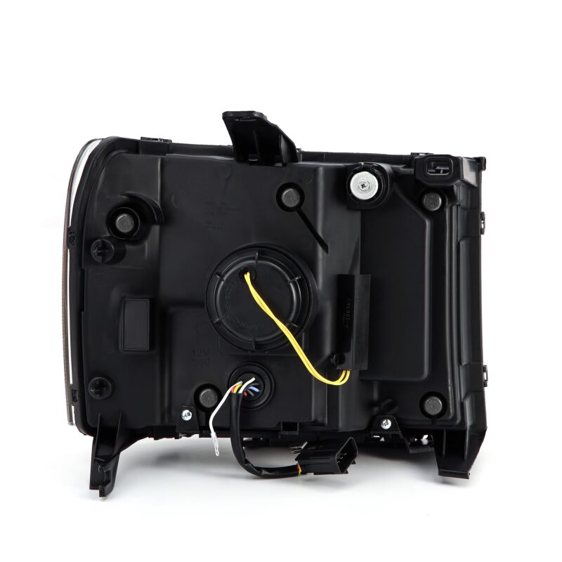 AlphaRex 07-13 GMC Sierra 1500 (No Clsc) LUXX-Series LED Proj HL Jet Blk w/Actv Lgt & Seq.Sig / DRL AlphaRex Headlights  AXOPROS