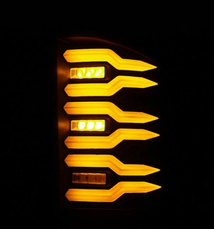 AlphaRex 07-14 Chevrolet Silverado 1500/2500HD/3500HD Luxx-Series LED Tail Lights Blk w/Smoked Lens AlphaRex Tail Lights  AXOPROS