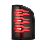 AlphaRex 07-14 Chevrolet Silverado 1500/2500HD/3500HD Luxx-Series LED Tail Lights Blk w/Smoked Lens AlphaRex Tail Lights  AXOPROS