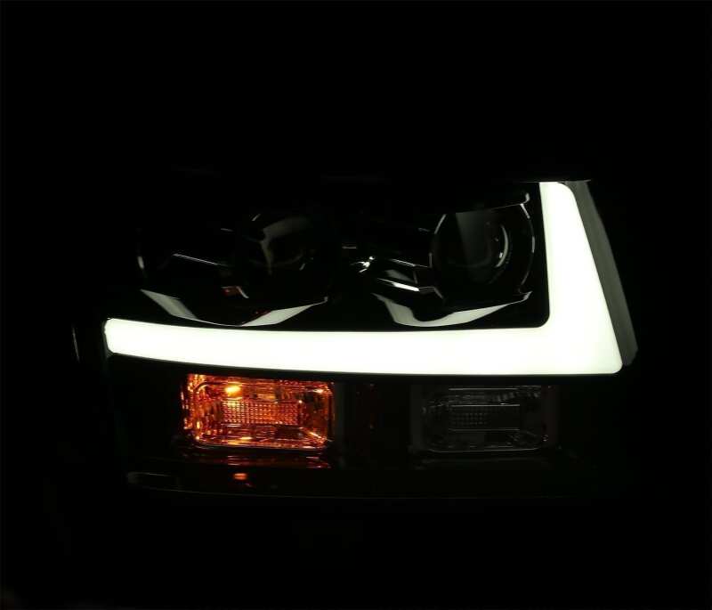 AlphaRex 07-14 Chevrolet Tahoe/Suburban LUXX-Series LED Projector headlights Black w/ DRL/Sequential AlphaRex Headlights  AXOPROS