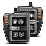 AlphaRex 08-10 Ford F250-550 NOVA-Series LED Projector Headlights Black w/Activ Light/Seq Signal AlphaRex Headlights  AXOPROS