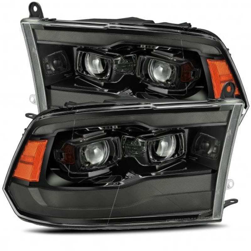 AlphaRex 09-18 Dodge Ram 1500 PRO-Series Projector Headlights Plank Style Alpha Blk w/Seq Signal/DRL AlphaRex Headlights  AXOPROS