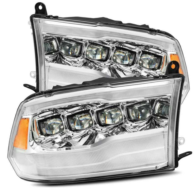 AlphaRex 09-18 Dodge Ram 1500HD NOVA LED Projector Headlights Plank Style Design Chrome w/DRL AlphaRex Headlights  AXOPROS