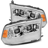 AlphaRex 09-18 Dodge Ram 1500HD PRO-Series Projector Headlights Plank Style Chrome w/Seq Signal/DRL AlphaRex Headlights  AXOPROS