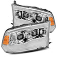 AlphaRex 09-18 Dodge Ram 1500HD PRO-Series Projector Headlights Plank Style Chrome w/Seq Signal/DRL AlphaRex Headlights  AXOPROS