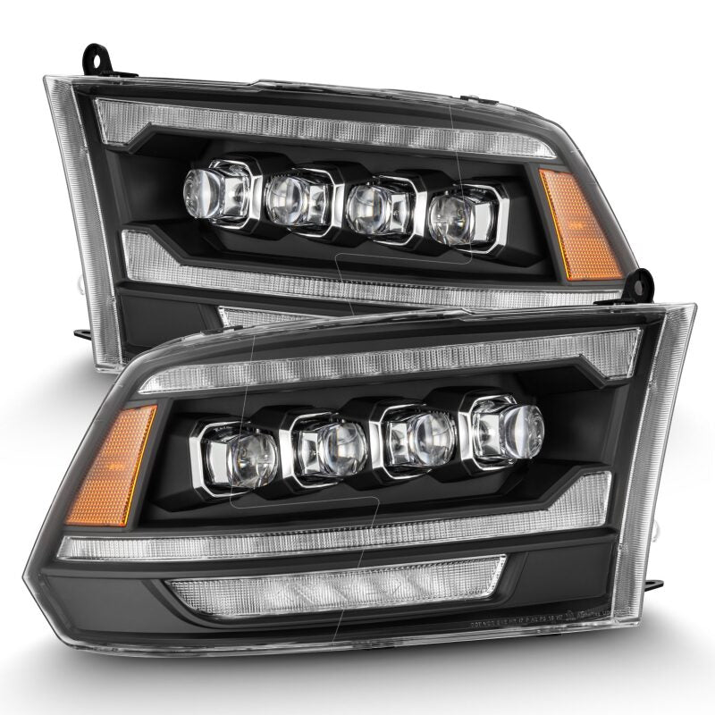 AlphaRex 09-18 Dodge Ram 2500 NOVA LED Proj Headlights Plank Style Design Black w/ Activation Light AlphaRex Headlights  AXOPROS