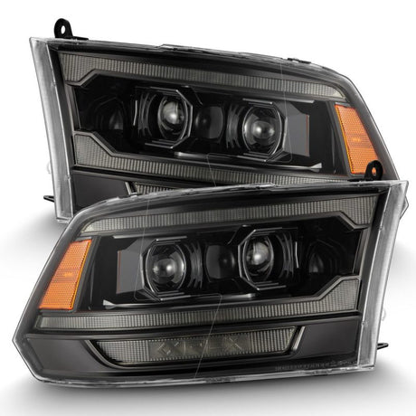 AlphaRex 09-18 Ram 2500 LUXX LED Proj Headlight Plank Style Alpha Blk w/Activ Light/Seq Signal/DRL AlphaRex Headlights  AXOPROS