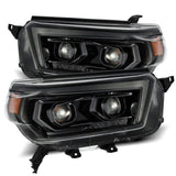 AlphaRex 10-13 Toyota 4Runner LUXX LED Proj Headlights Plank Style Alpha Black w/Seq Signal/DRL AlphaRex Headlights  AXOPROS