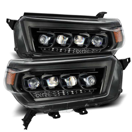 AlphaRex 10-13 Toyota 4Runner NOVA LED Proj Headlights Plank Style Alpha Black w/Seq Signal/DRL AlphaRex Headlights  AXOPROS