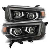 AlphaRex 10-13 Toyota 4Runner PRO-Series Projector Headlights Plank Style Black w/Seq Signal/DRL AlphaRex Headlights  AXOPROS