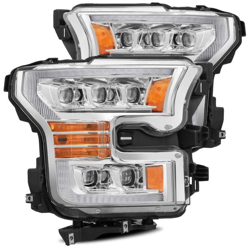 AlphaRex 11-16 Ford F-350 SD NOVA LED Proj Headlights Plank Style Chrm w/Activ Light/Seq Signal AlphaRex Headlights  AXOPROS