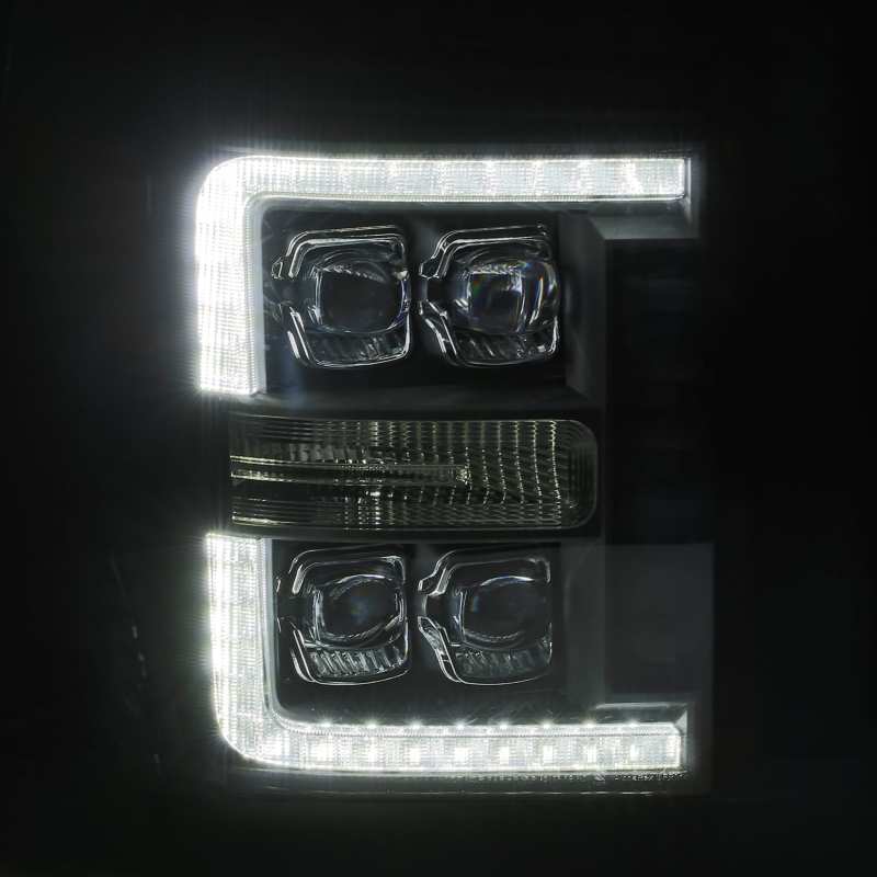 AlphaRex 11-16 Ford F-350 SD NOVA LED Proj Headlights Plank Style Chrm w/Activ Light/Seq Signal AlphaRex Headlights  AXOPROS