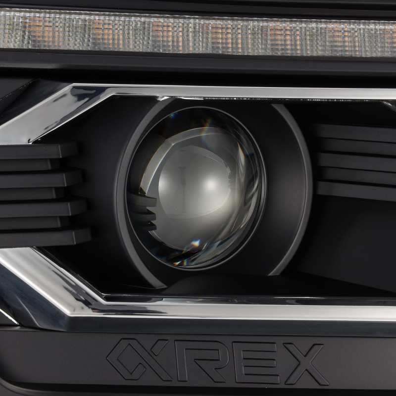 AlphaRex 12-15 Toyota Tacoma LUXX LED Projector Headlights Plank Style Black w/DRL AlphaRex Headlights  AXOPROS