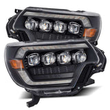 AlphaRex 12-15 Toyota Tacoma NOVA LED Proj Headlights Plank Style Black w/Activ Light/Seq Signal/DRL AlphaRex Headlights  AXOPROS