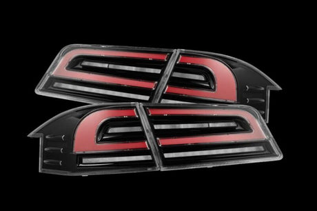 AlphaRex 12-21 Tesla Model S LUXX-Series LED Tail Lights - Black/Red AlphaRex Tail Lights  AXOPROS