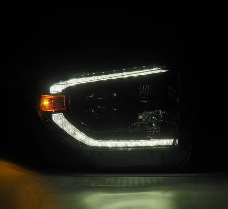 AlphaRex 14-21 Toyota Tundra PRO-Series Projector Headlights Black w/Seq. Sig. + DRL AlphaRex Headlights  AXOPROS