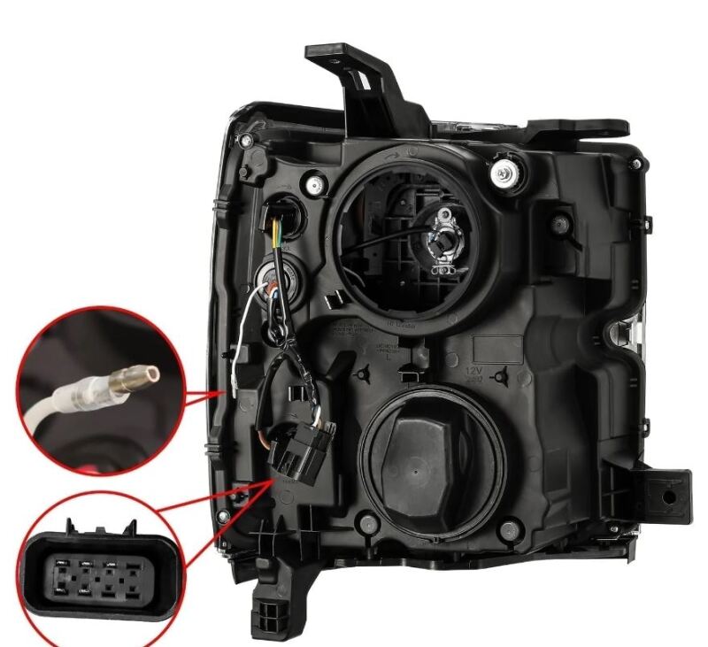 AlphaRex 15-19 Chevy Silverado 2500/3500 LUXX-Series Proj. Headlights Blk w/Actv SeqSig & SBDRL AlphaRex Headlights  AXOPROS