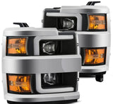 AlphaRex 15-19 Chevy Silverado 2500/3500 LUXX-Series Proj. Headlights Blk w/Actv SeqSig & SBDRL AlphaRex Headlights  AXOPROS