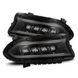 AlphaRex 15-23 Dodge Charger NOVA LED Proj Headlights Alpha-Blk w/Actv Light & Seq.Sig / SB DRL AlphaRex Headlights  AXOPROS