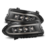 AlphaRex 15-23 Dodge Charger NOVA-Series LED Proj Headlights Blk w/Activtn Light & Seq.Sig / SB DRL AlphaRex Headlights  AXOPROS