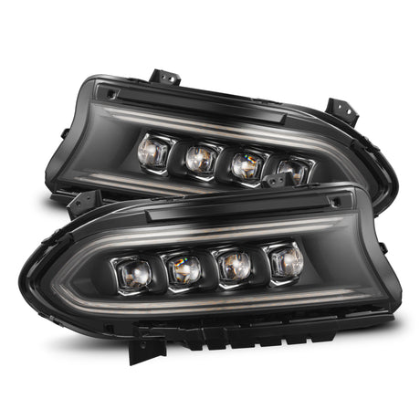 AlphaRex 15-23 Dodge Charger NOVA-Series LED Proj Headlights Blk w/Activtn Light & Seq.Sig / SB DRL AlphaRex Headlights  AXOPROS